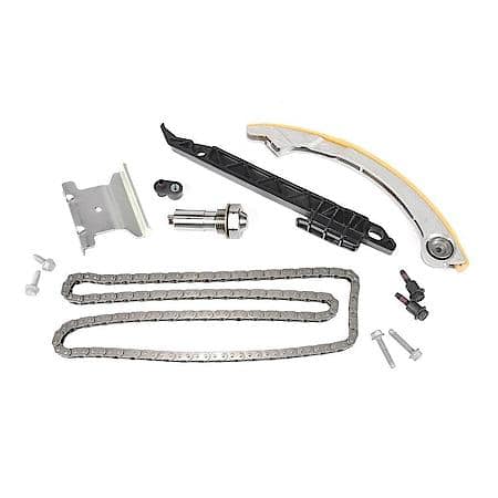 Timing Chain Kit with Tensioner, Guides, Nozzle, Seal, and Bolts