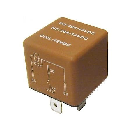 Multi Purpose Relay, 40A, four blades with black plastic housing.