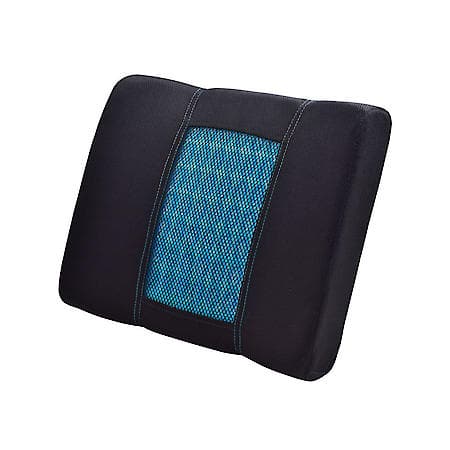 AutoCraft Back Cushion, Black & Gel Polyester & Memory Foam, Universal, 1PK Cooling Gel, Sweat Absorbent