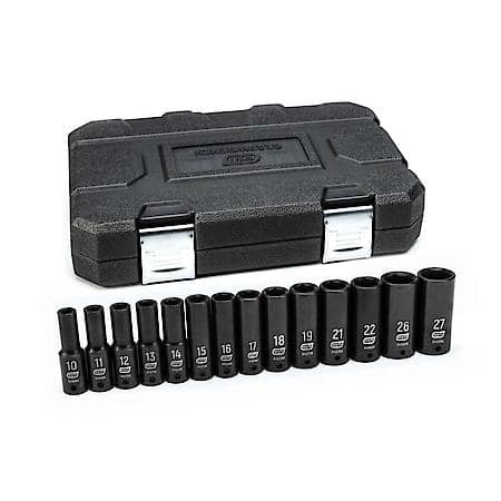 14 Piece 1/2" Drive 6 Point Deep Impact Metric Socket Set