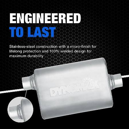 Ultra Flo Exhaust Muffler Assembly 2.5 Inch Inlet ID 3 Inch Outlet ID