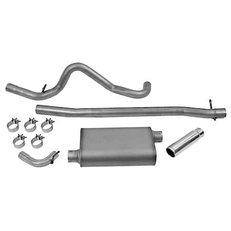 Ultra Flo Exhaust System Kit Intermediate Pipes, Muffler, Tail Pipe, Tip, Clamps,