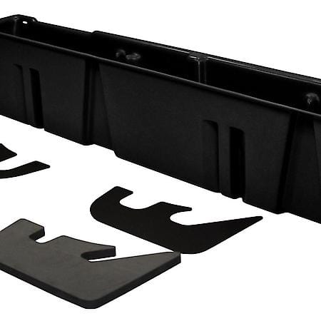 Under Rear Seat, 1 Compartment, Black, Heavy Duty Polyethylene