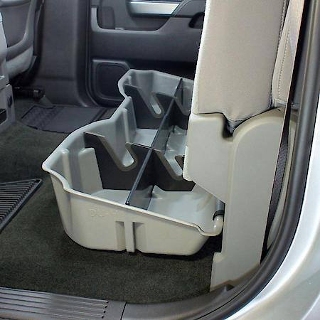 Under Rear Seat, 2 Compartments, Saddle/Brown, Heavy Duty Polyethylene