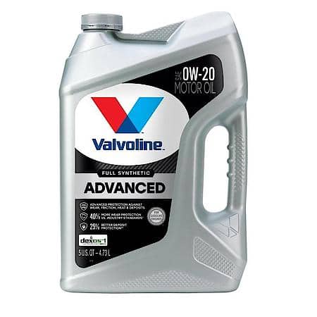 Advanced Full Synthetic 0W-20 Motor Oil, Maximizes Engine Life, 5 Quart