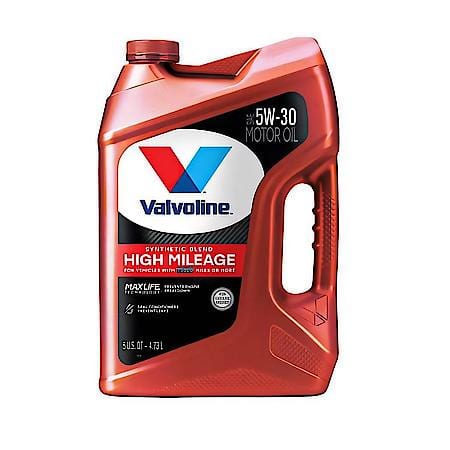 High Mileage 5W-30 Synthetic Blend Motor Oil, Prevents Engine Breakdown, 5 Quart