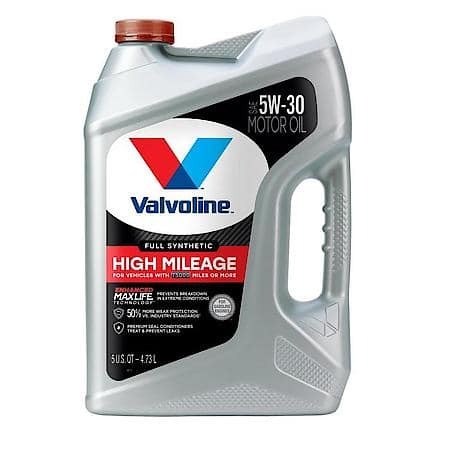 High Mileage 5W-30 Full Synthetic Engine Oil, Prevents Leaks