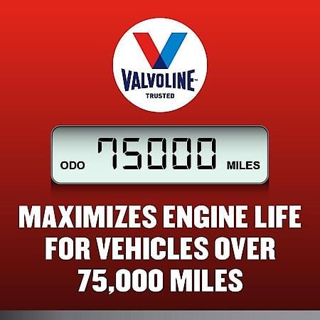 Full Synthetic High Mileage 10W-30 Engine Oil, Maximizes Engine Life, 5 Quart