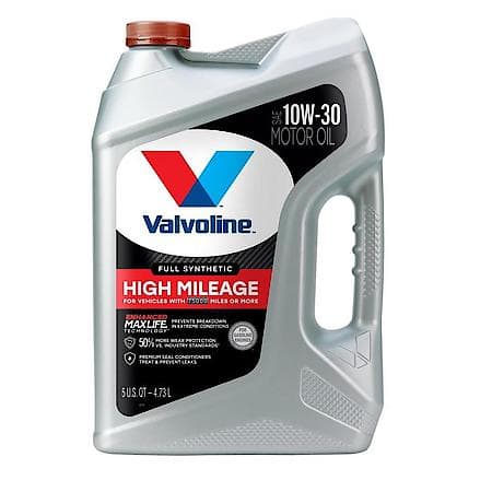 Full Synthetic High Mileage 10W-30 Engine Oil, Maximizes Engine Life, 5 Quart