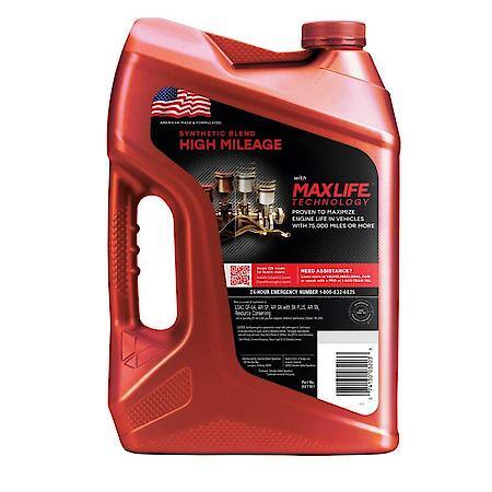 High Mileage 10W-30 Synthetic Blend Engine Oil, Maximize Engine Life, 5 Quart
