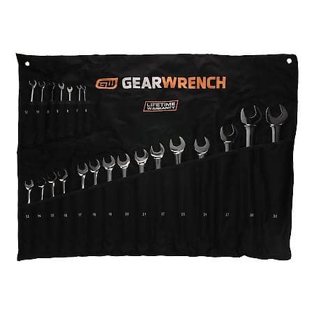 22 Piece 12 Point Long Pattern Combination Metric Wrench Set