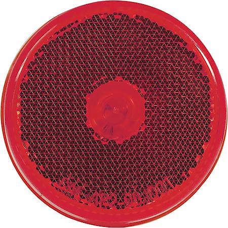 Sealed Red 2 1/2" Round side marker/clearance light w/reflectorized lens; Poly