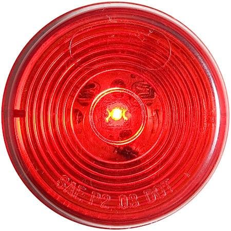 Round 2" Sealed LED Clearance/Marker Light; Single Diode; Red: Poly