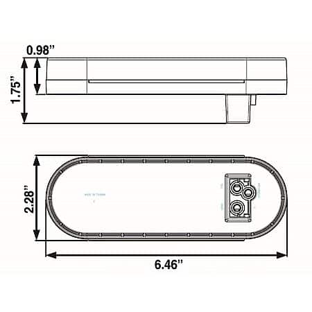 6" Red Recess Mount Stop/Turn/Tail Light, PL-3 Connection