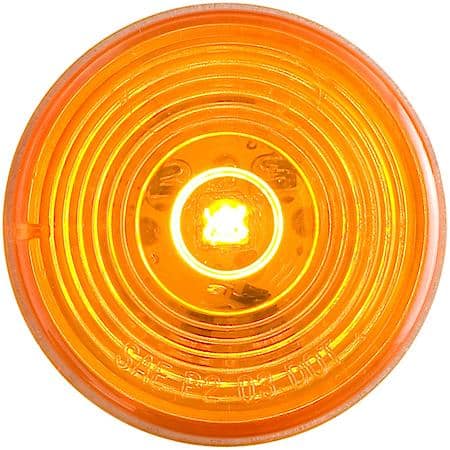 Round 2" Sealed LED Clearance/Marker Light; Single Diode; Amber; Poly
