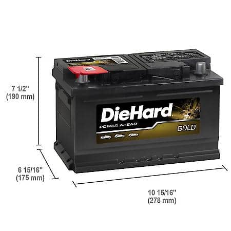 Battery : Group Size H6R, 600 CCA, 750 CA, 110 Minute Reserve Capacity