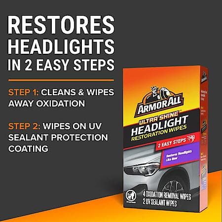 Ultra Shine Headlight Restoration Wipes, 6 Count