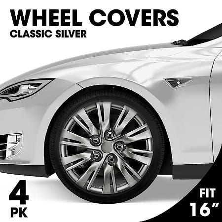 AutoCraft 16" Wheel Cover: 10-Spoke, Classic Silver, High Impact Plastic, 4 Pack