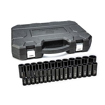 29 Piece 1/2" Drive 6 Point Deep Impact Metric Socket Set