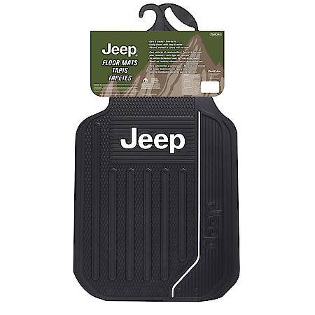 Jeep Elite Front Floor Mats: Tough Rubber, Universal 2-Piece Set