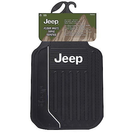 Jeep Elite Front Floor Mats: Tough Rubber, Universal 2-Piece Set