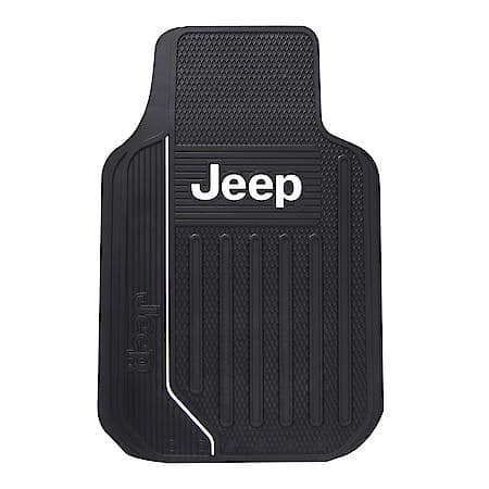 Jeep Elite Front Floor Mats: Tough Rubber, Universal 2-Piece Set