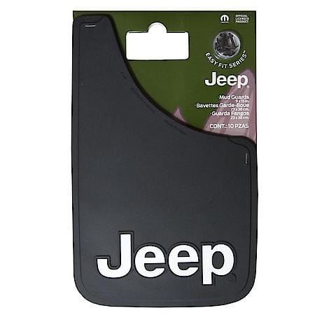 Jeep Easy Fit 9" x 15" Mud Guards: Black, PVC, Hardware Included, 2 Piece