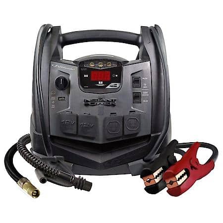 1200 Peak Amp Portable Jump Starter and Power Station: 400 Peak Watt Converter, Air Compressor