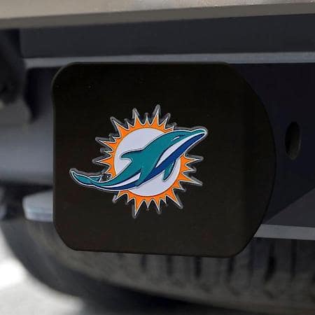 NFL - Miami Dolphins Class III Black Hitch Cover with 3D Color Emblem