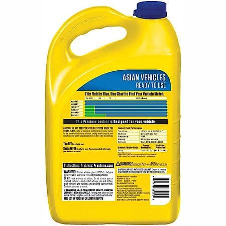 Antifreeze and Coolant: 50/50 Ready-to-Use, Original Equipment Asian Blue, 1 Gallon