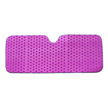 Windshield Sunshade, Pink Glitter Film/ Double Bubble, Jumbo 67"x27", Accordion Style