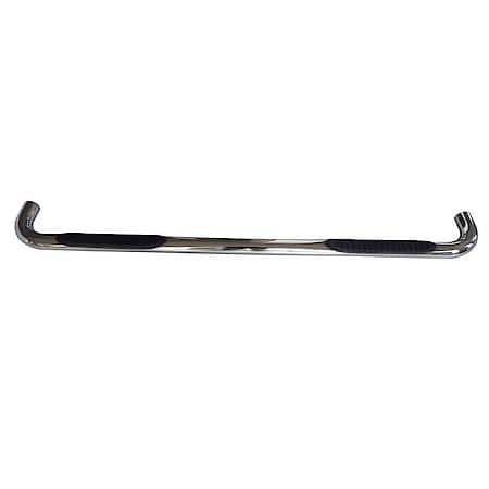 Nerf Bar, 3 Inch Round, Polished, Stainless Steel, Incl. Plastic End Cap, Rocker Panel Mnt., Pair