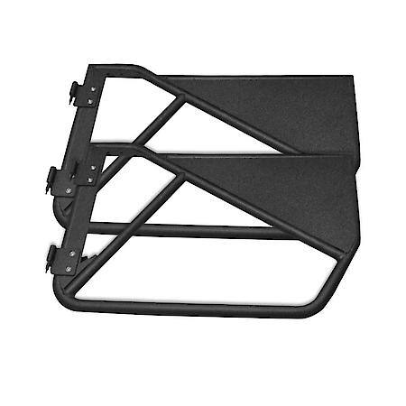 Jeep Tubular Doors, Front, Textured Powder Coat, Black, Steel, Set of 2