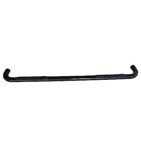 With Step Pads, 3"Round Bent 90Deg, Powder Coat Black Steel, Rocker Panel Mount