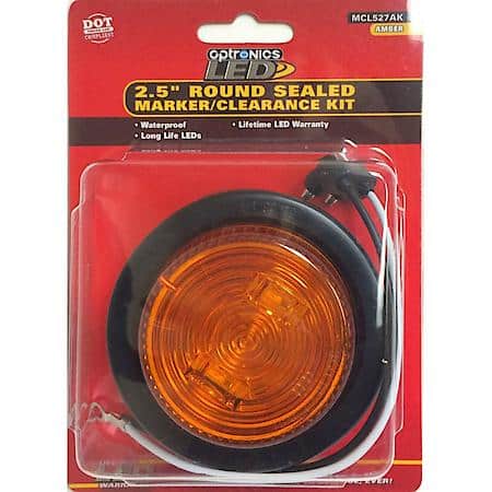 2-LED 2.5 INCH YELLOW MARKER/CLEARANCE LIGHT KIT WITH GROMMET AND PLUG