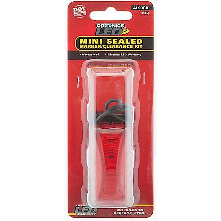 1-LED RED MINI THINLINE MARKER/CLEARANCE LIGHT KIT WITH BASE AND PLUG