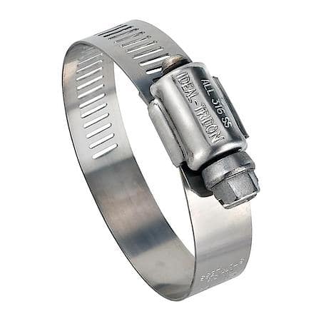 Lined Hose Clamp 316 - Size 10 - All Stainless Steel, 1/2" Band (Sold by each)