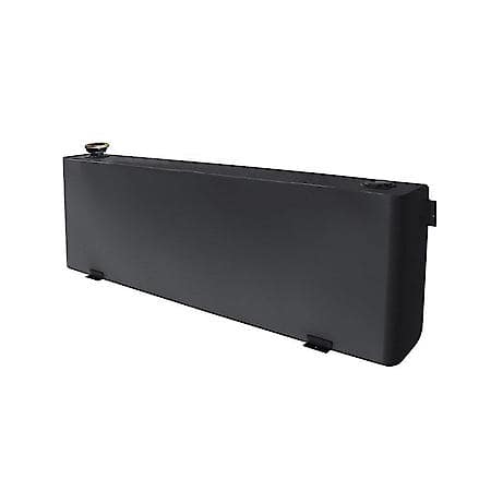 40 Gallon Capacity, Narrow Rectangle Shape, 9.7"L X 56"W X 19"H, Black Steel