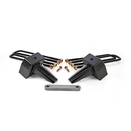 Leaf Spring Block Kit, 5 Inch Lift, Aluminum; With 2 Flat Blocks/4 U-Bolts
