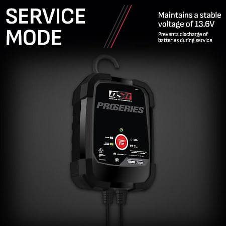 DSR 12V Rapid 10 Amp Battery Charger and Maintainer with Service Mode