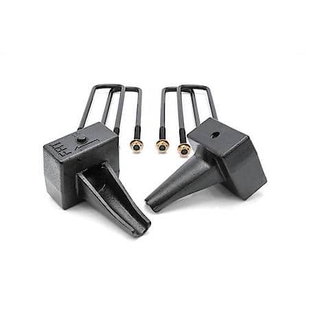 Leaf Spring Block Kit, 5 Inch Lift, Aluminum; With 2 Taper Blocks/ 4 U-Bolts
