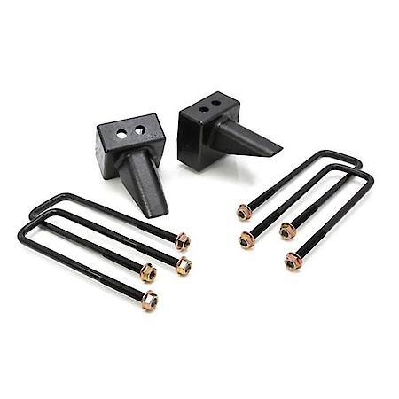 Leaf Spring Block Kit, 5 Inch Lift; Aluminum; With 2 Blocks/ 4 U-Bolts