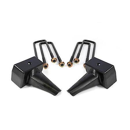 Leaf Spring Block Kit, 4 Inch Lift; Aluminum; With 2 Taper Blocks/ 4 U-Bolts