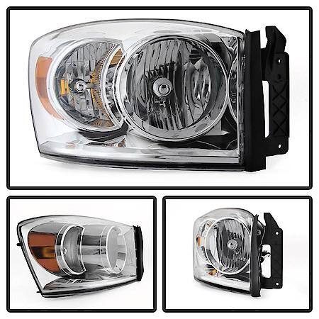 (Oe) Dodge Ram 1500 06-08/Ram 2500/3500 06-09 Amber Crystal Headlights-Chrome