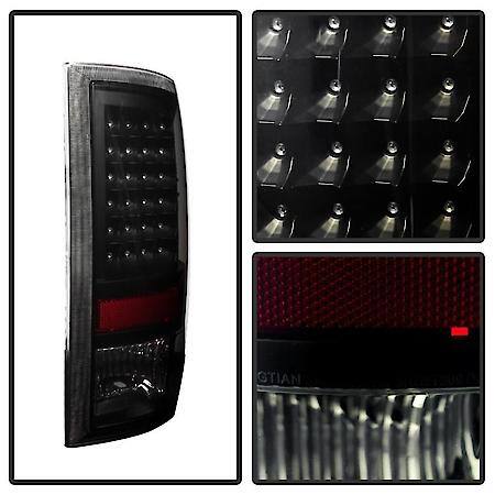 Tail Light Assembly- LED, Black/ Smoke Lens; Black Housing; Set Of 2