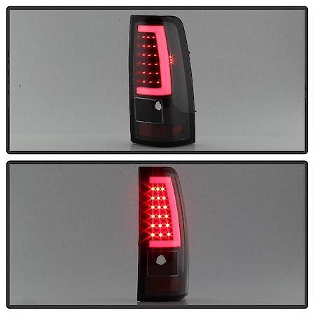 Taillight Assembly, LED, Clear Lens; Bar Style; Black Housing; Set Of 2