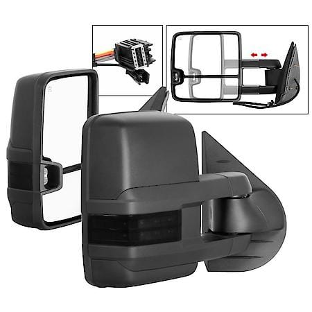 (Xtune ) Chevy Silverado 07-13 G2 Power Heated Smoke LED Signal Telescoping Mirror