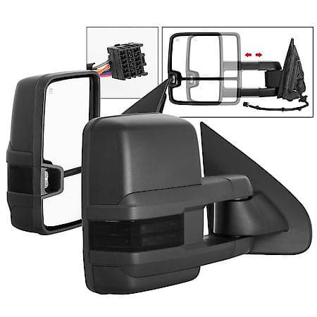 (Xtune ) Chevy Silverado 14-16 G2 Power Heated Smoke LED Signal Telescoping Mirror