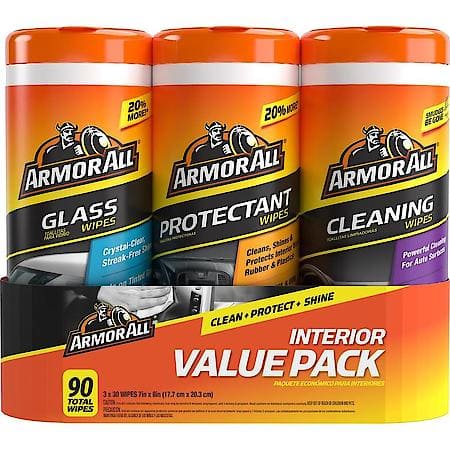 Original Protectant, Glass, Cleaner 3 Pack Wipes : Convenient, lint-free disposable wipes