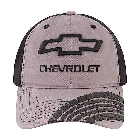 Black Chevy Bow Tie Baseball Hat: Buckle Adjustable, Curved Brim, Cotton/Poly Blend